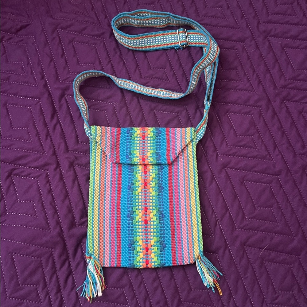 Colorful Woven Crossbody Bag from Mexico